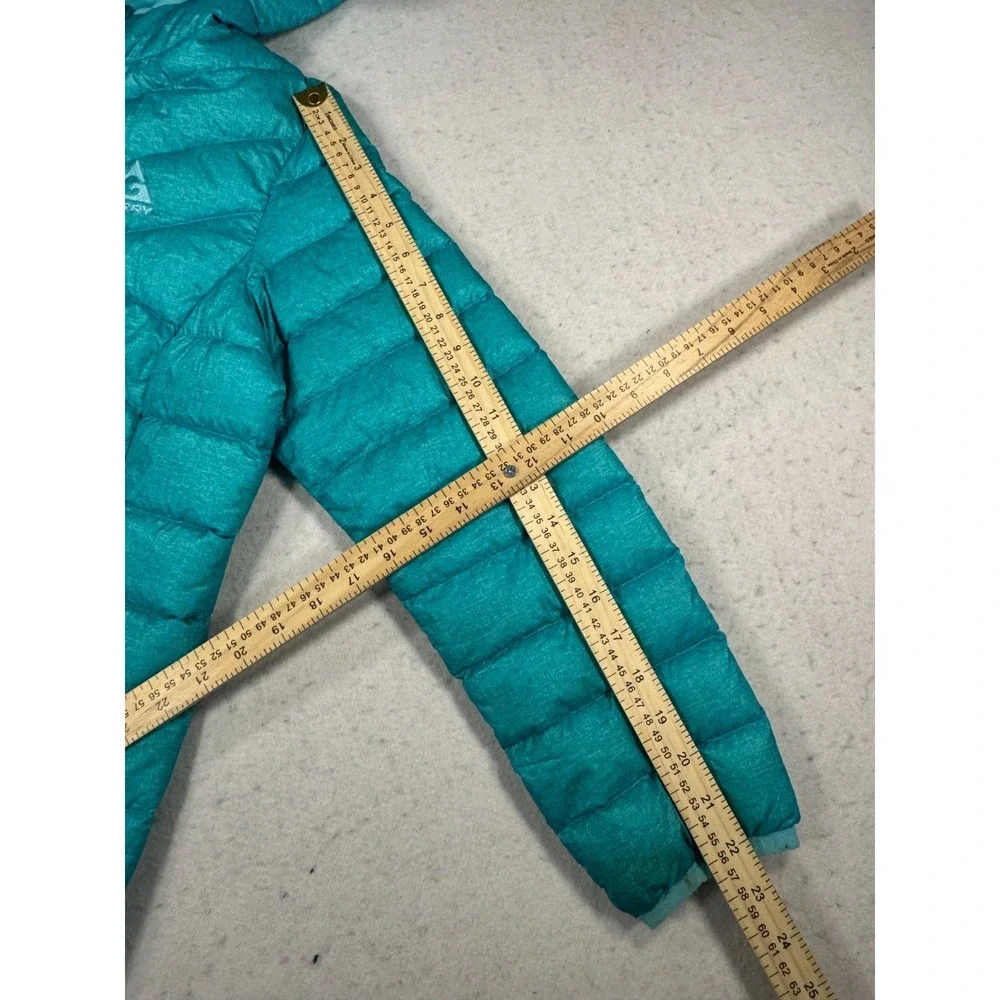 Gerry Puffer Jacket Girls L(14/16) Teal Fill Power 650 Insulated Hooded Outdoor